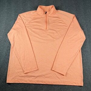 Croft & Barrow Quarter Zip Men's XXL Orange Performance Space Dye Stripe